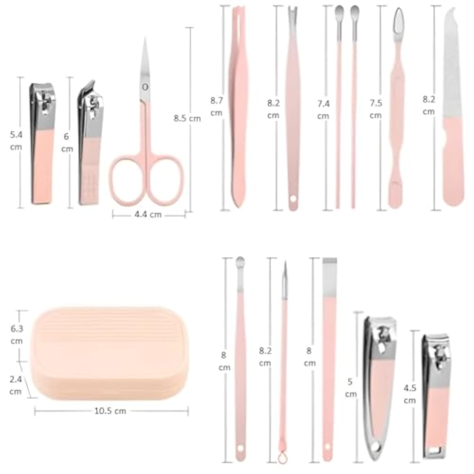 Stainless Steel Nail Kit for Women, 14 Pieces Grooming Set
